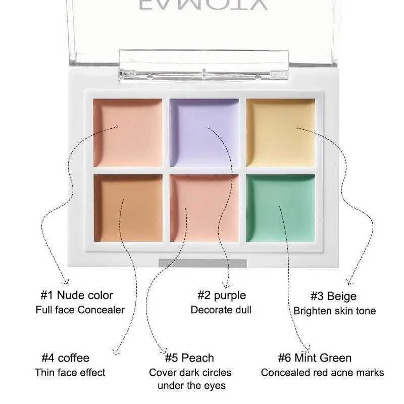 6Color Concealer Palette Correct Skin Tone Cream Cover Acne Dark Circle 9Color Corrector Matte Brighten Contouring Facial Makeup XJ250618