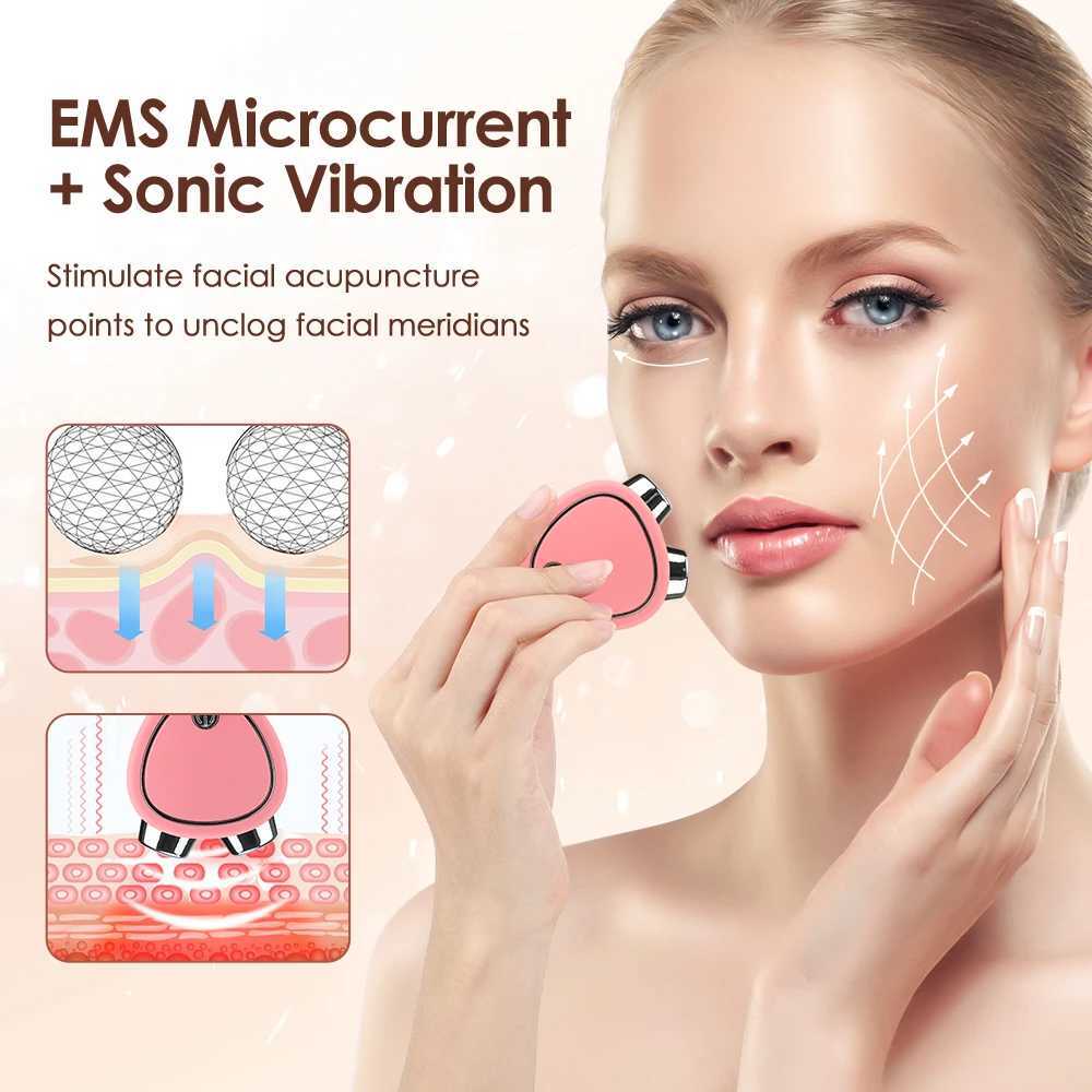 Mini EMS Electric Face Lift Roller Massager 3D Micro Current Sonic Vibration Facial Lifting Skin Firming Massage Beauty Devices CL240824