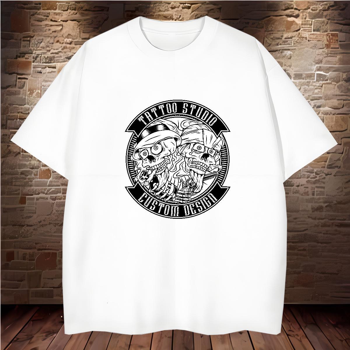 Cool Design Men T Shirts 230g 100% Cotton logo Outdoor DIY Logo Oversized Breathable Short Sleeve Couples T Shirts Classic Casual Clothes