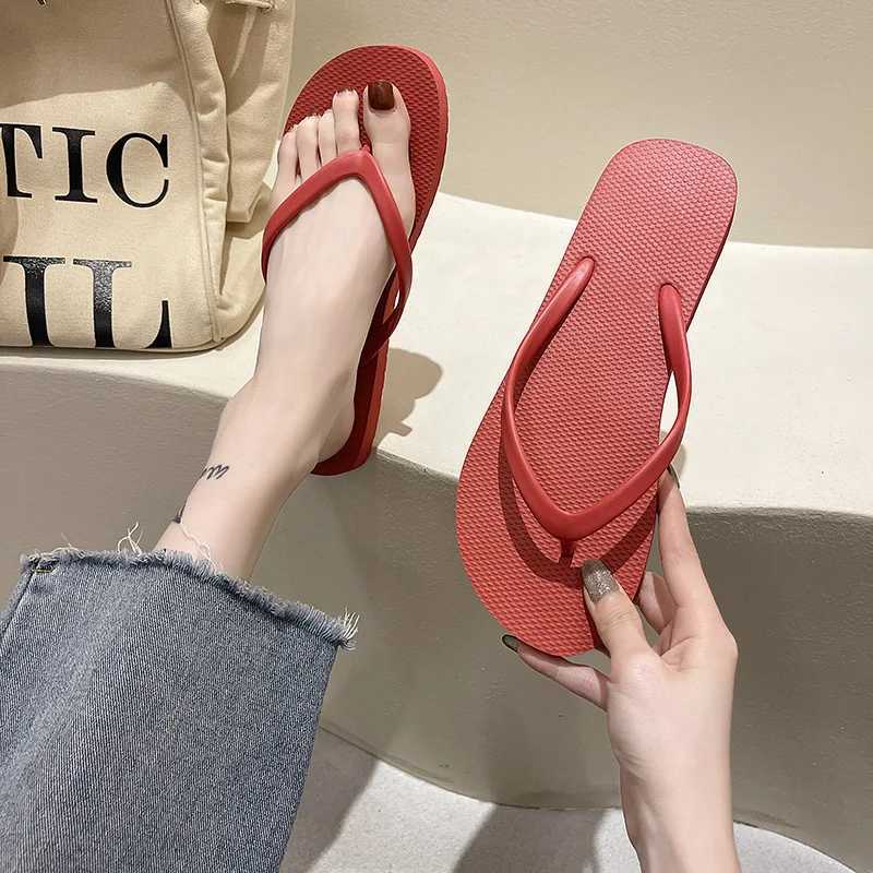 Couple beach sandals summer flip up womens cute candy color indoor flat shoes mens beach slippers anti slip soft sole W250414