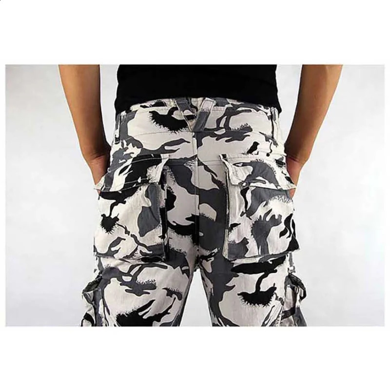 Fashion Casual Goods Pants Straight Loose Street Clothing Snow Camouflage Shawl Coverage Mens Battlefield Multi Pocket Backpack Traveler 240823