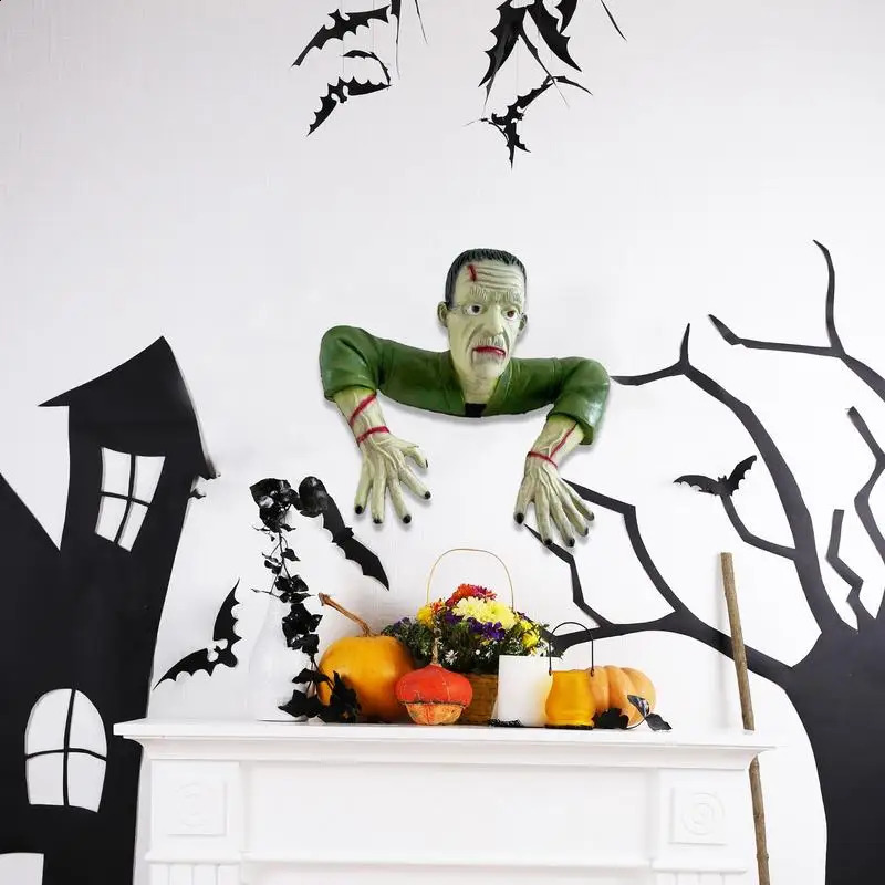 Move Figure Decoration Halloween Zombie Decoration Horrible Halloween Grave Walker Vivid Latex Zombie Statue For Home 240823