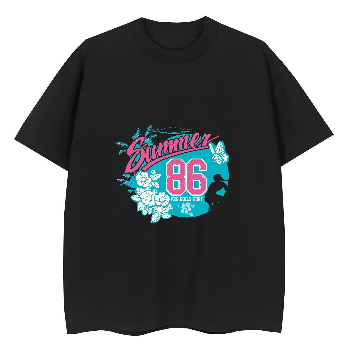 Nice Womens Tshirts 230g 100% Cotton letter Sports Street Wear Woman T Shirts Breathable Short Sleeve Cartoon Print Clothes