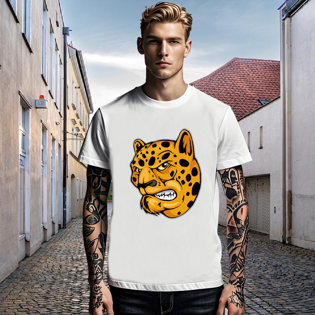 Factory Direct Men Tshirts leopard Summer Casual 230g 100% Cotton Polos Breathable Short Sleeve High Quality T-Shirts for Men Black Oversized