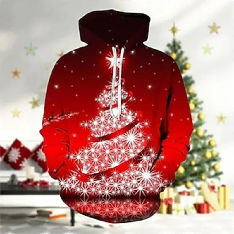 3D Santa Claus Xmas Printing Hoodies s Merry Christmas Fashion Hooded Sweatshirts Women Funny Hoodie Pullovers Tracksuits 240823