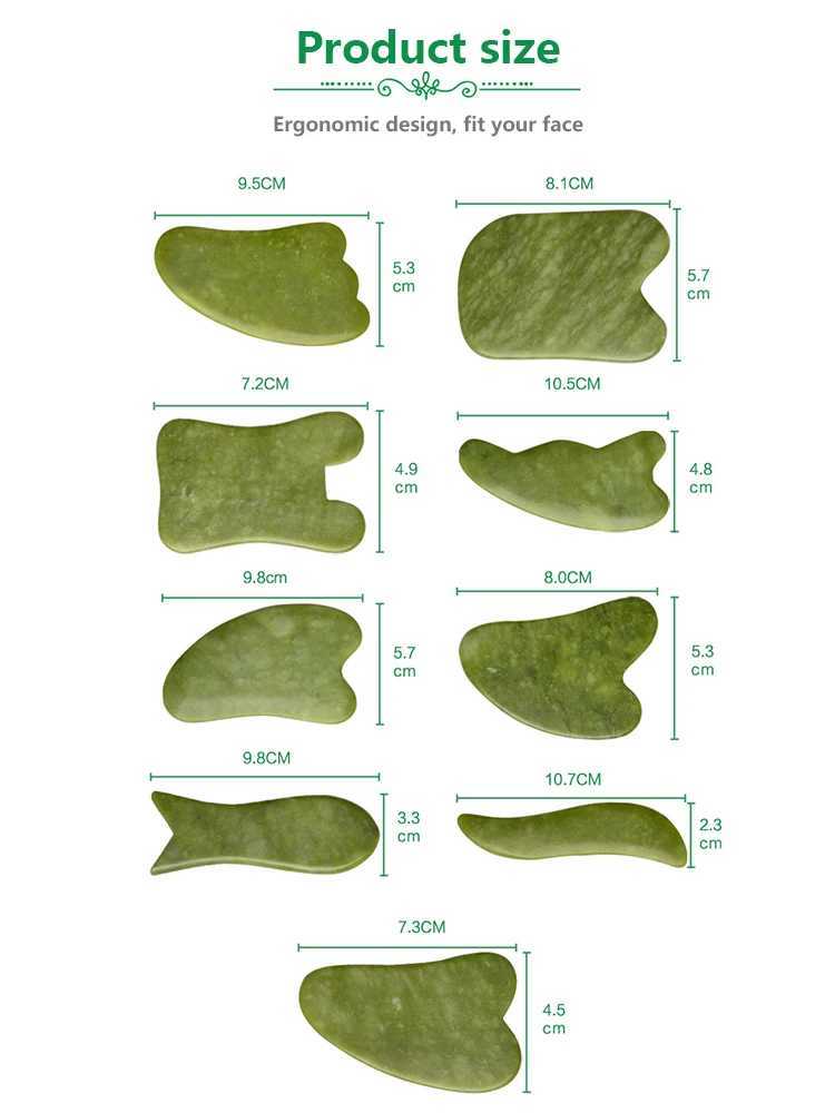 Natural Jade Stone Scraping Gua Sha Board Massager Face SPA Guasha Acupuncture Skin Beauty Facial Care Massage Tools CL240824