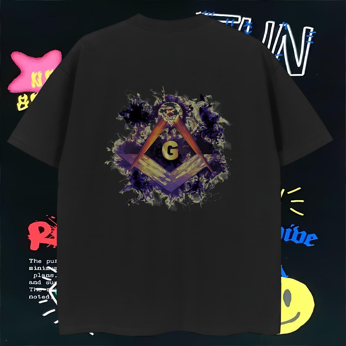 High Quality Man T Shirts 230g Pure Cotton eye of the devil Street DIY Anime O-Neck Short Sleeve Men Tees Wholesale Tops Shirt