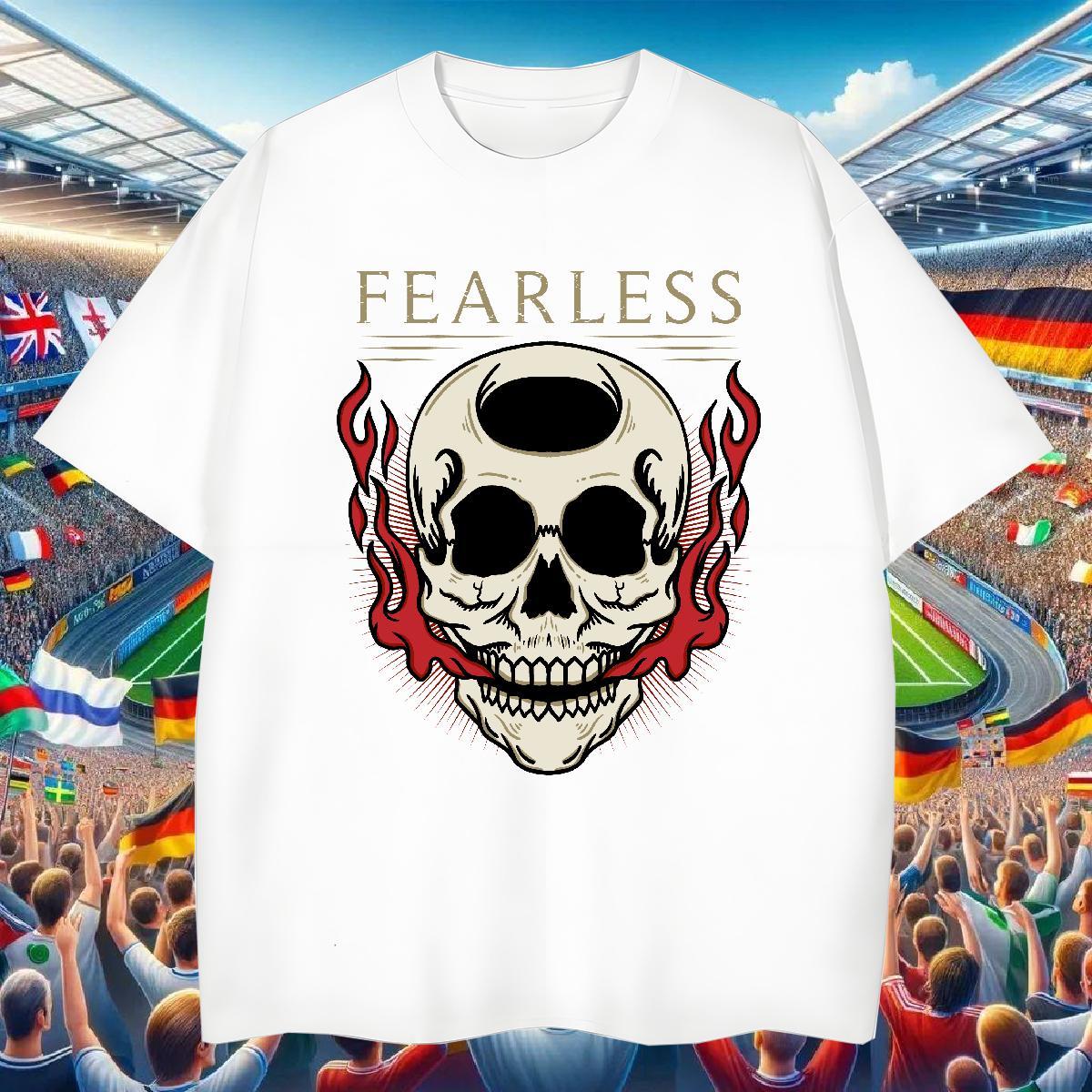 Unisex T Shirt For Man 230g 100% Cotton skull Casual Cartoon Printing L-4XL Breathable Crew Neck Men Clothes T-Shirt Designer Clothings