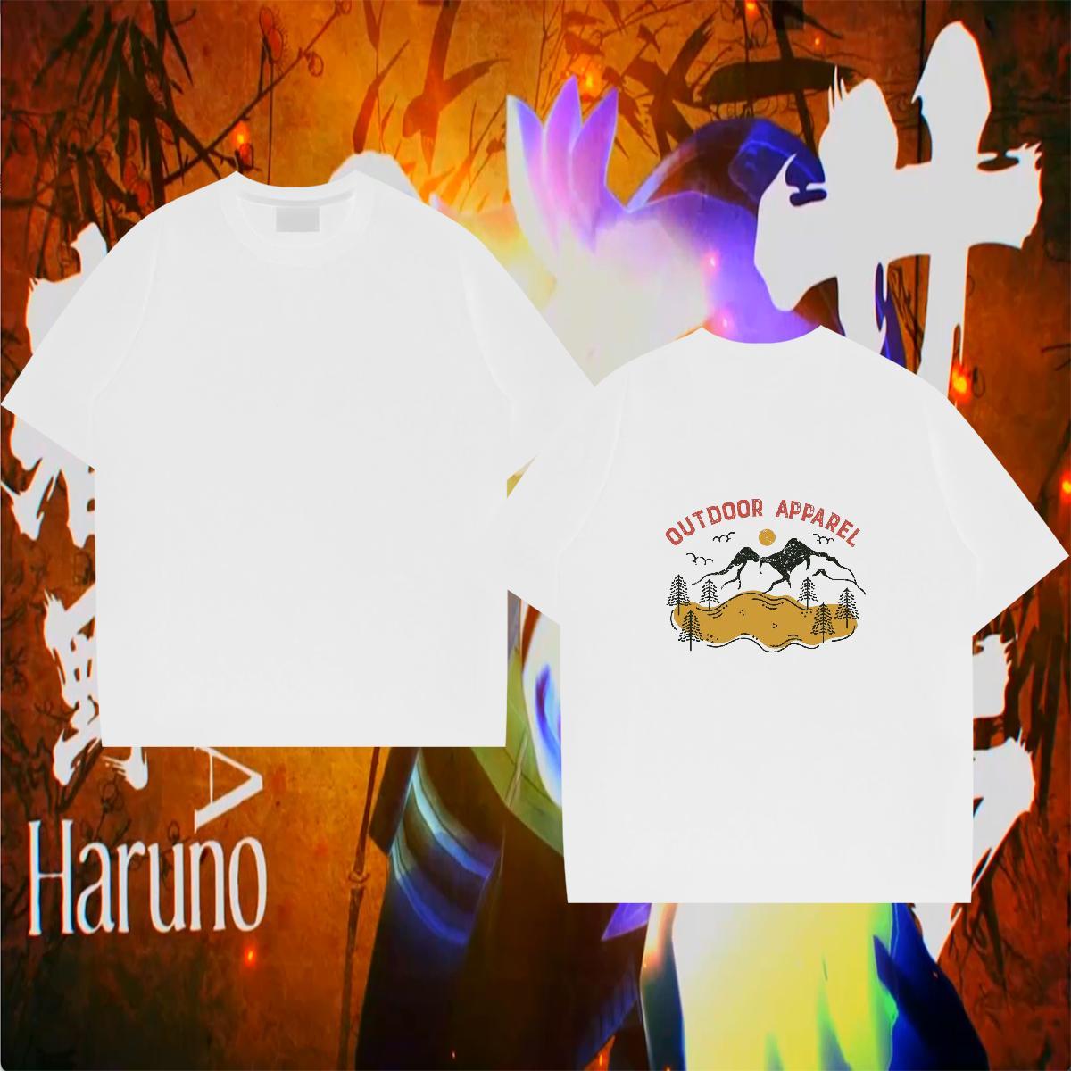 Cool T Shirt For Man 230g 100% Cotton mountains Casual Custom Print Plus Size Crew Neck Breathable Men Clothes T-Shirt 2024 New Tops Tees