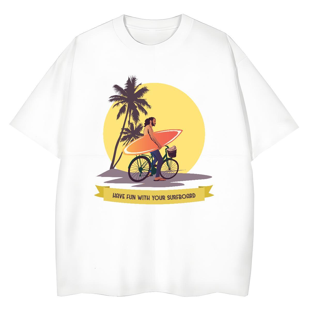 Wholesale T Shirts Men 100% Cotton 230g beach Casual Beach White Plus Size Breathable Crew Neck Tshirt for Man Woman New Tops Tees
