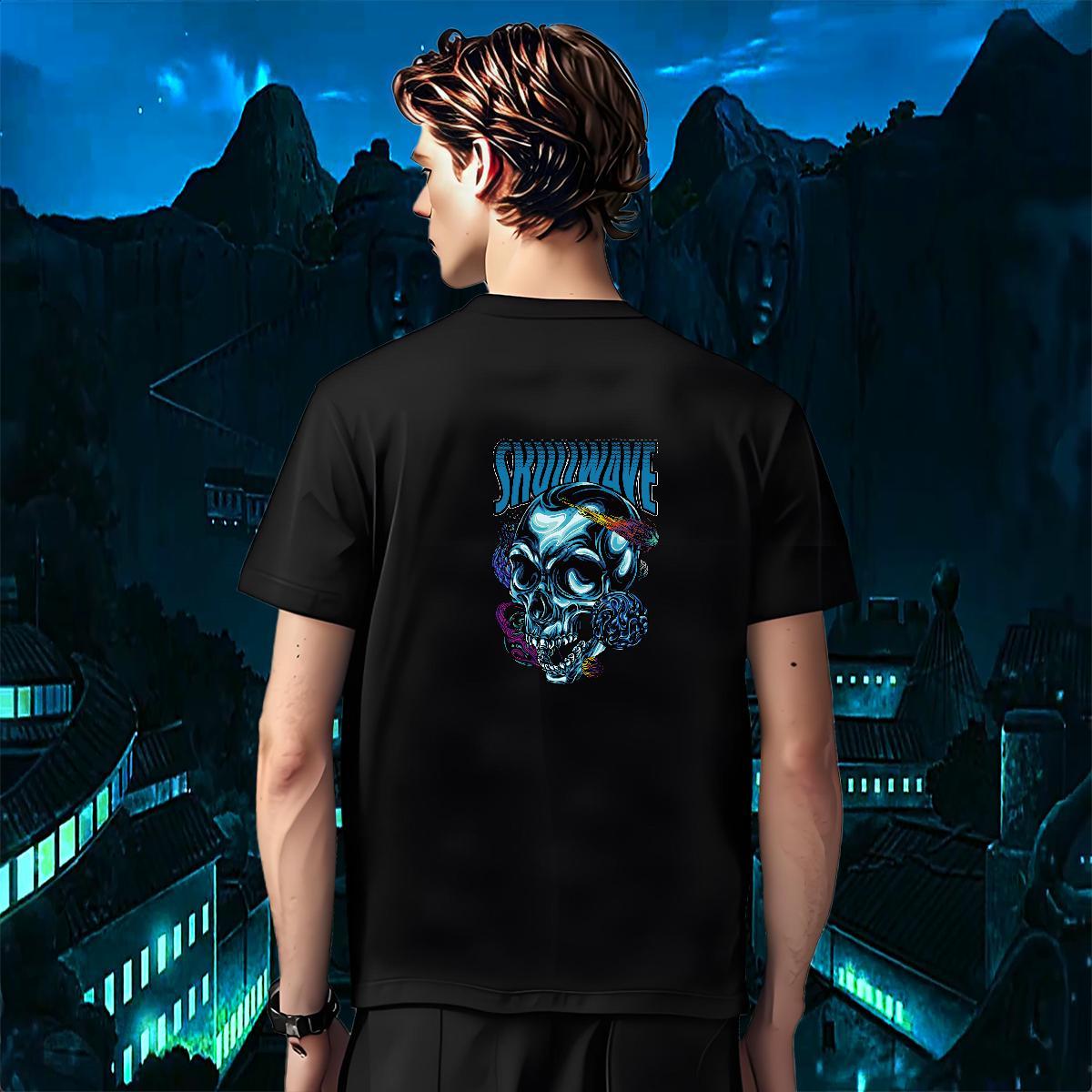 Designer T-Shirts for Men 230g Pure Cotton skull Daily Outfit Custom Print Plus Size O Neck Short Sleeves Mens Tshirts Fashion Clothings