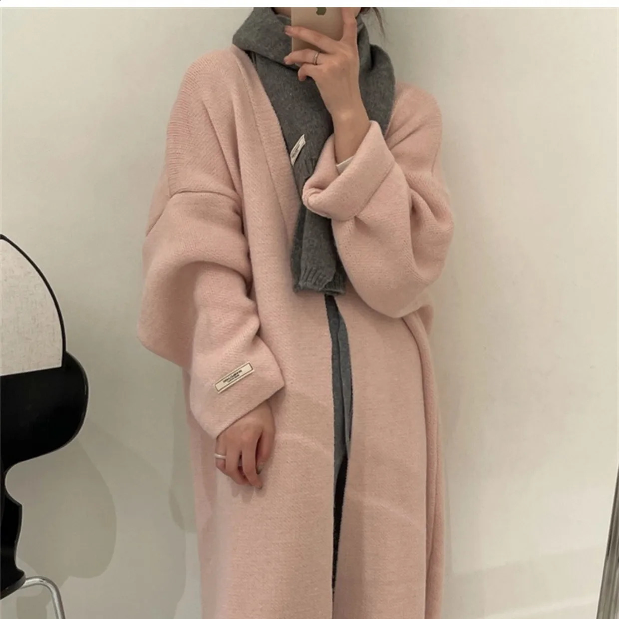 Lazy Wind Long Sweater Coat Women 2024 Autumn and Winter Highgrade Knit Cardigan Loose 240823
