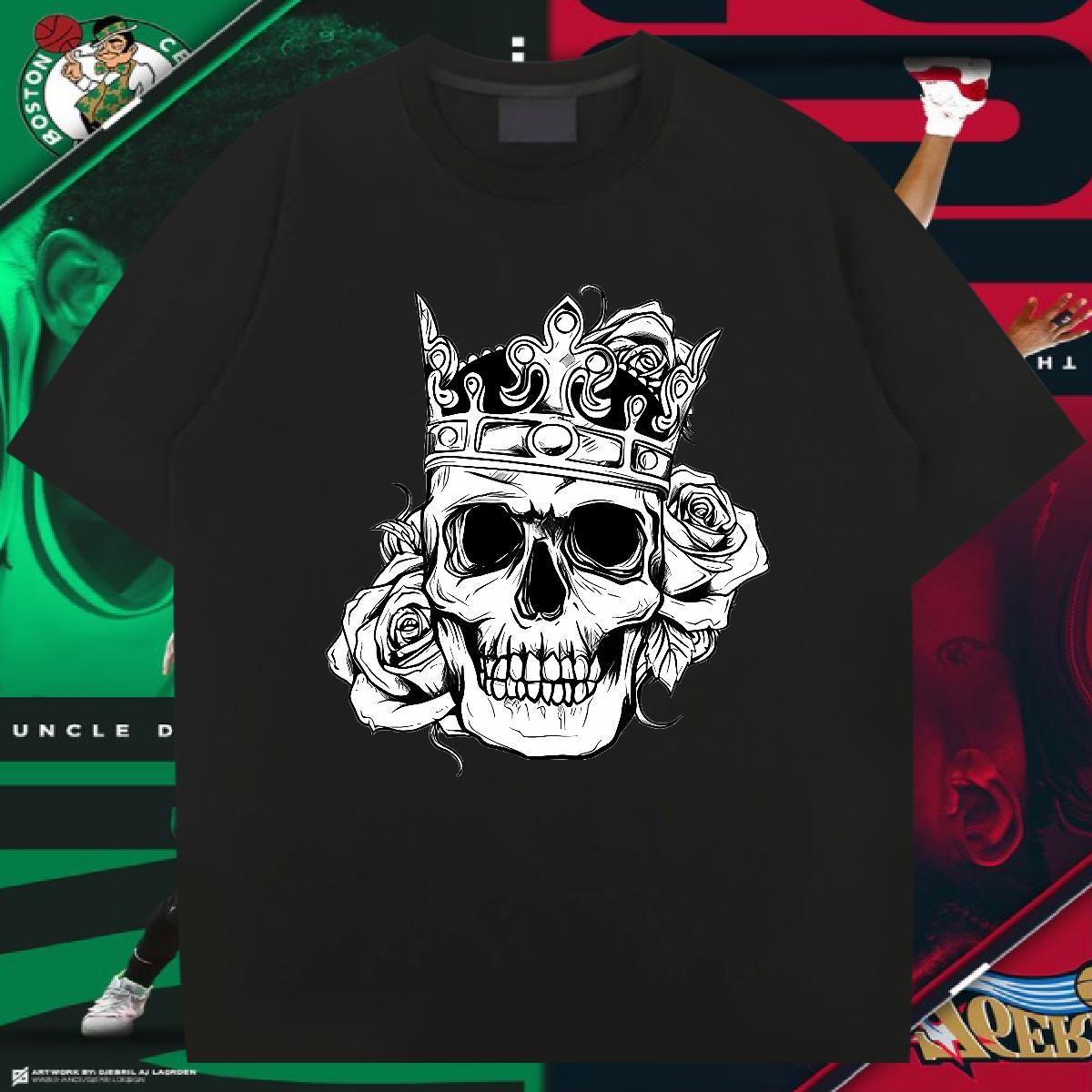 Popular T Shirt For Man 100% Cotton 230g skull Home Outdoor Plus Size Cartoon Crew Neck Breathable Mens Tshirts Fashion New Tops