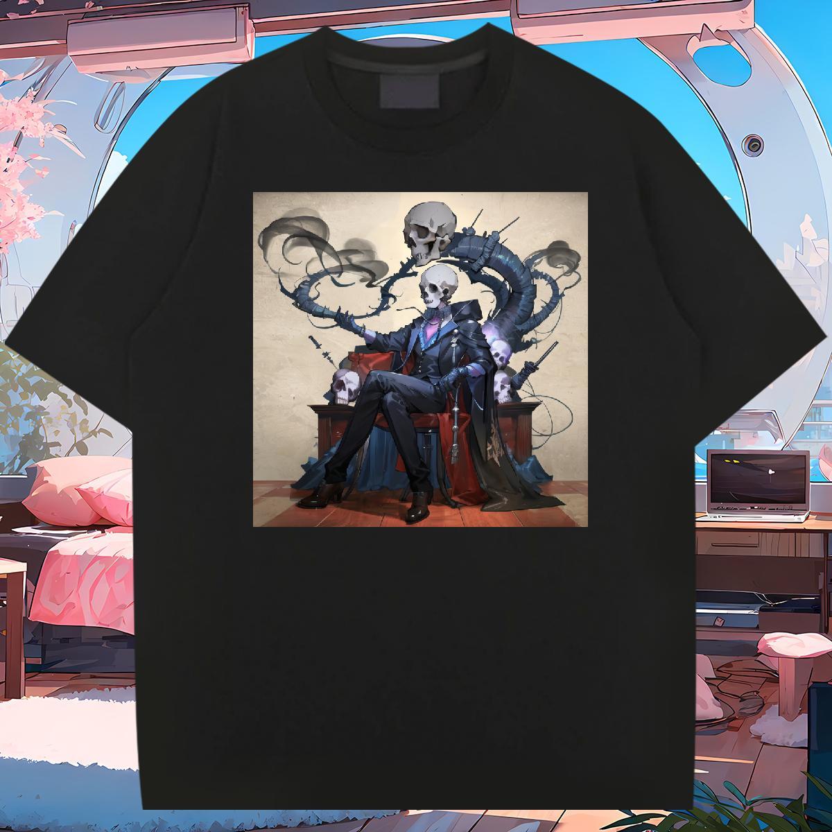 Cool Design Mens T Shirts 230g 100% Cotton skull High Street Hip Hop Plus Size Cartoon Short Sleeve O-Neck Men Tshirts Designer Wear