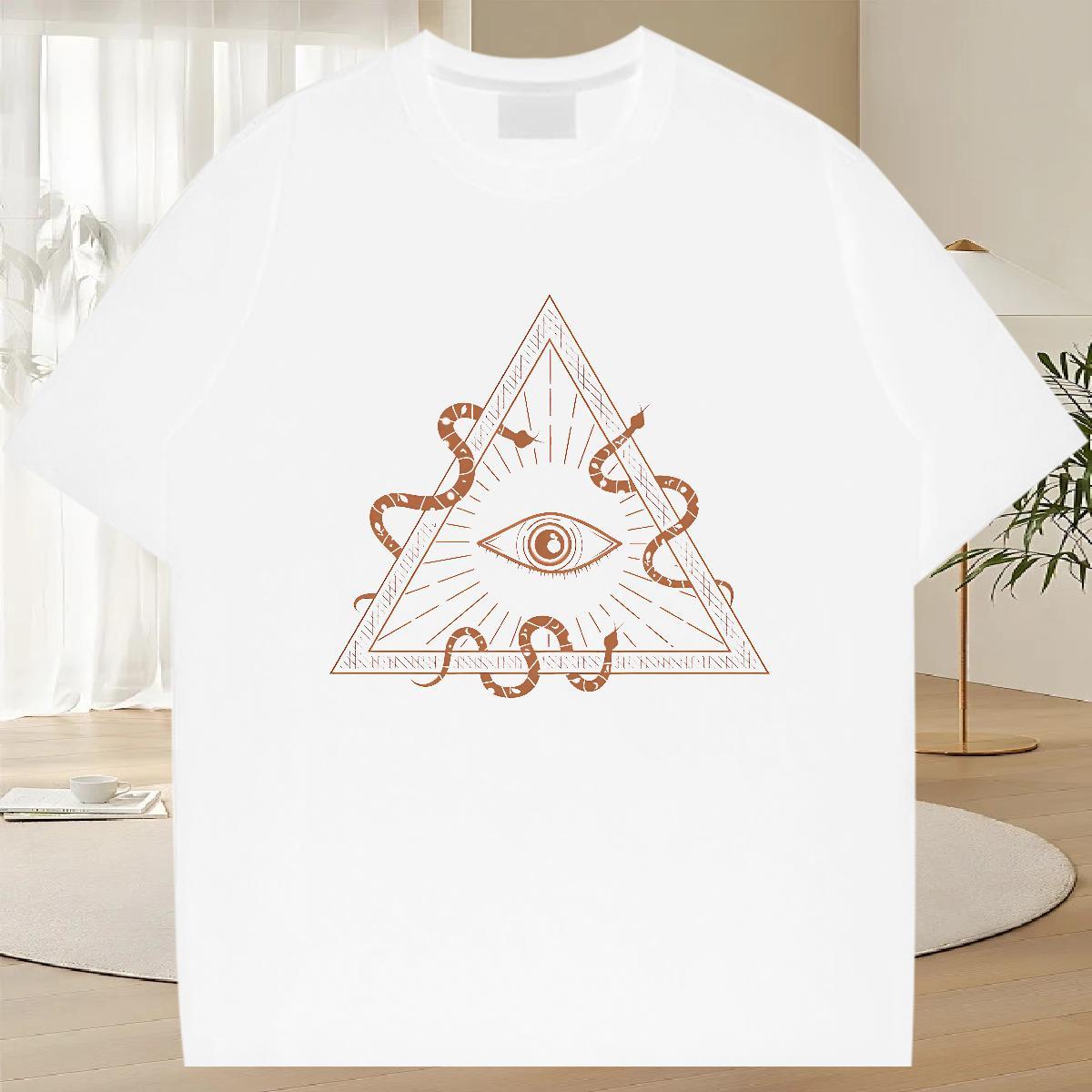 Designer T-Shirts 230g 100% Cotton eye of the devil Outdoor Custom Cartoon Crew Neck Breathable Men Tshirts Fashion Designer Top Tees