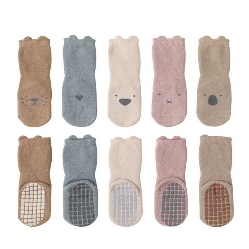 Cartoon Newborn Socks Childrens Anti-slip Socks Cute Boy Cotton Baby Toddler Socks CL240824