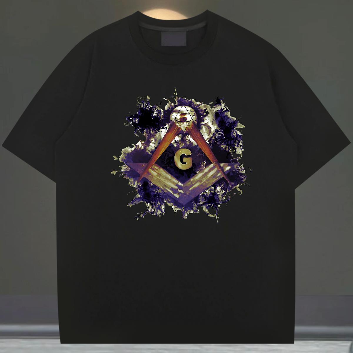 Popular Mens T Shirts 230g Cotton eye of the devil Daily Outfit Cartoon Print Breathable Crew Neck Tshirt for Man Woman Fashion Design Tops