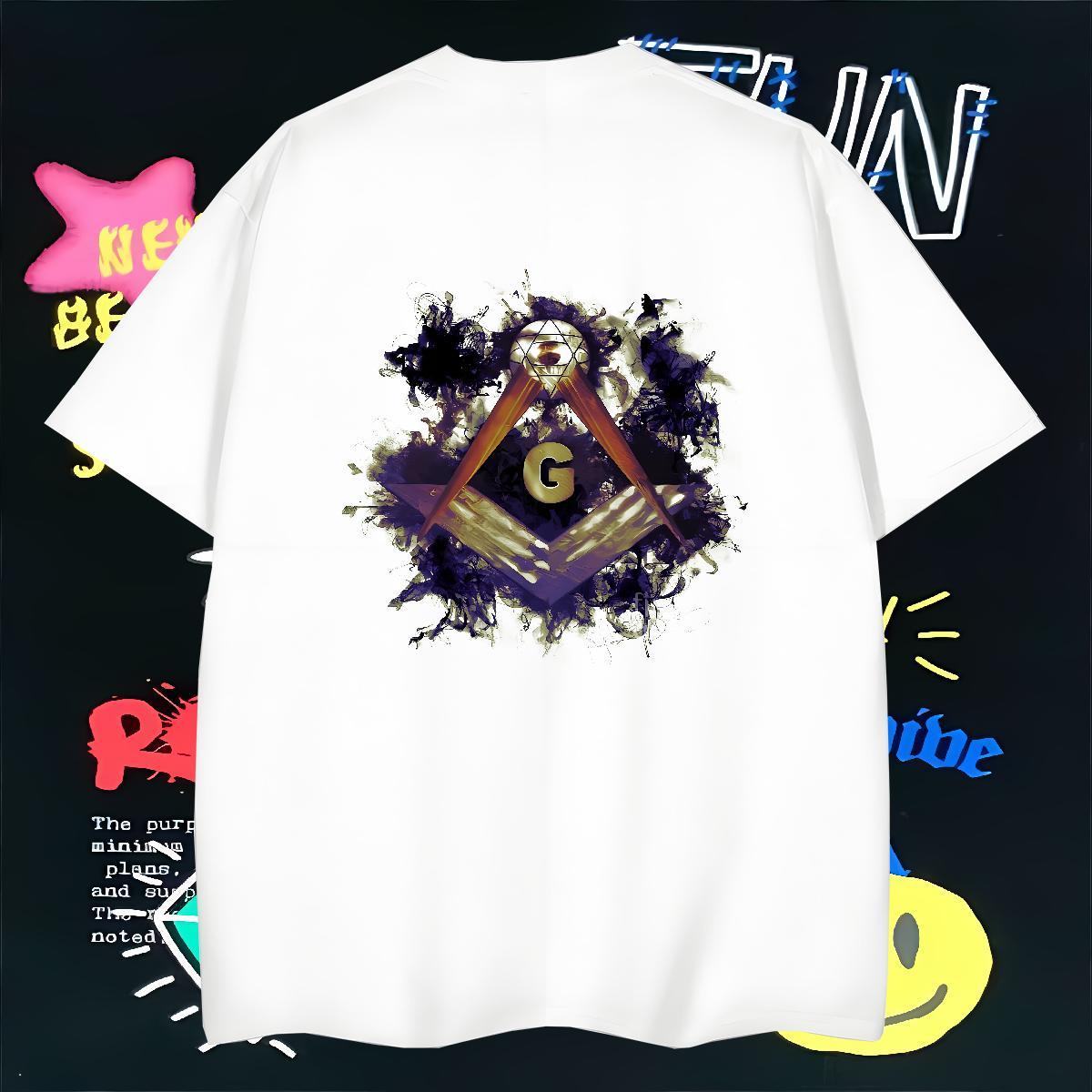 High Quality Man T Shirts 230g Pure Cotton eye of the devil Street DIY Anime O-Neck Short Sleeve Men Tees Wholesale Tops Shirt