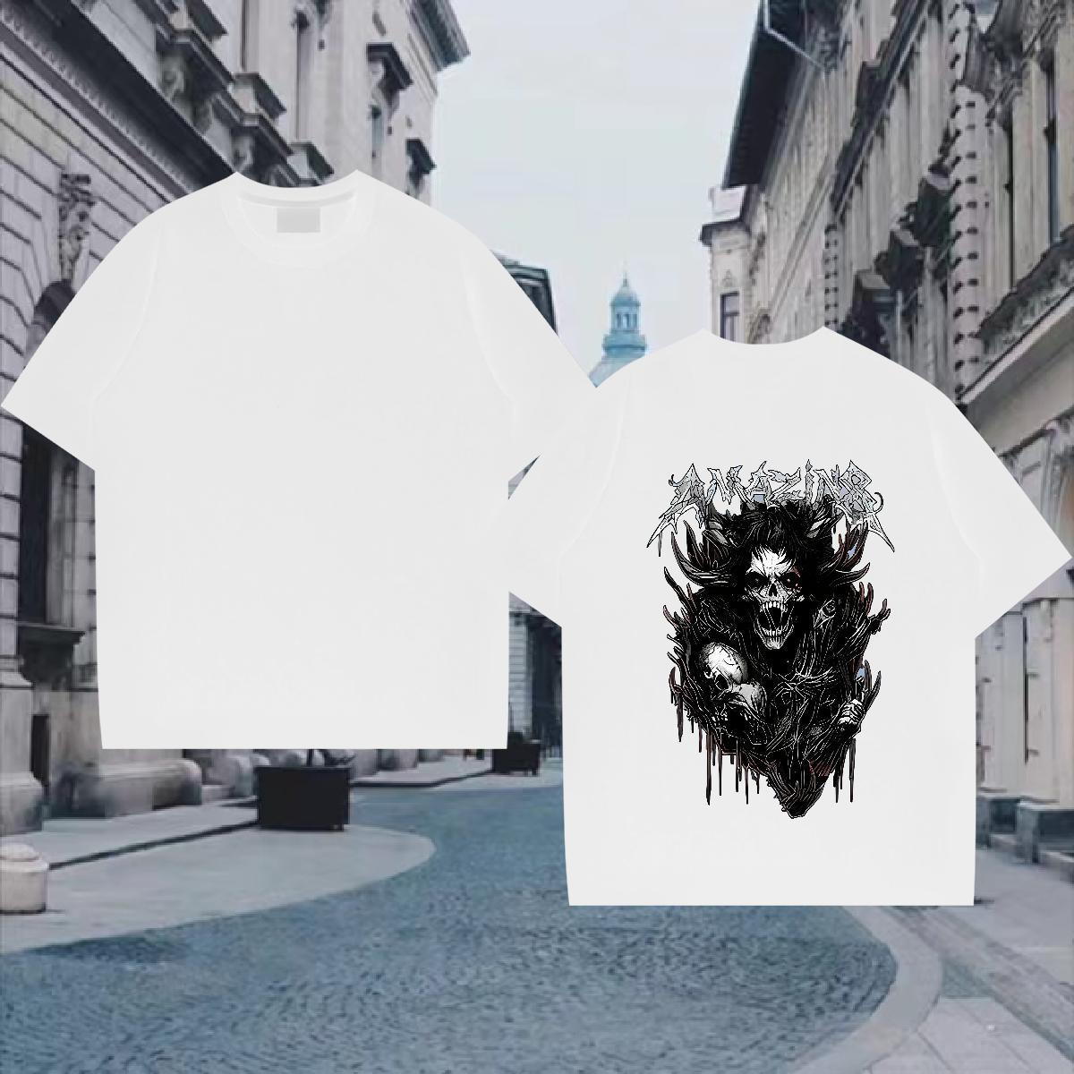 Designer T Shirt For Man 230g Cotton skull Street DIY Breathable Short Sleeve Tshirt for Man Woman Factory Direct Tops Tees