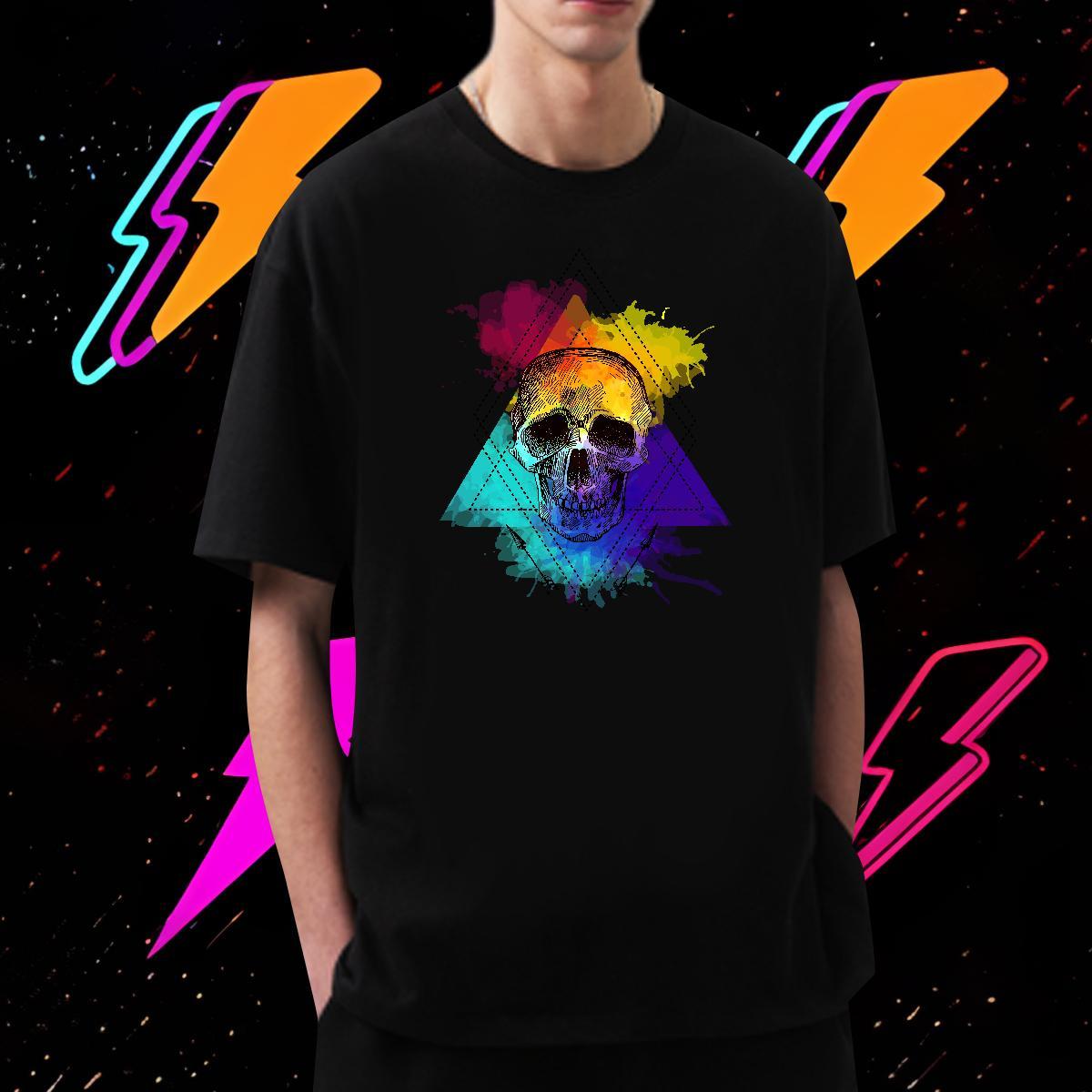 Classic T Shirt For Man 100% Cotton 230g skull Casual Beach Oversized Pure Cotton Tshirts 2024 DIY Tops Shirt