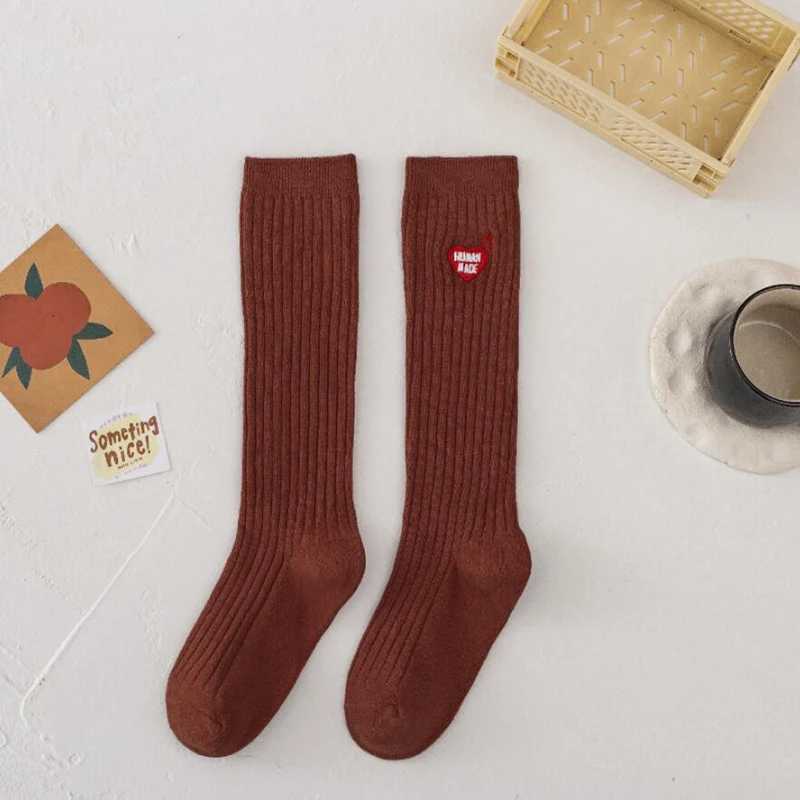 Fashion Kids Girls Knee High Socks Cartoon Bear Embroidery Cotton Socks For Girls Long Tube Sock Children School Socks 1-8Years CL240824