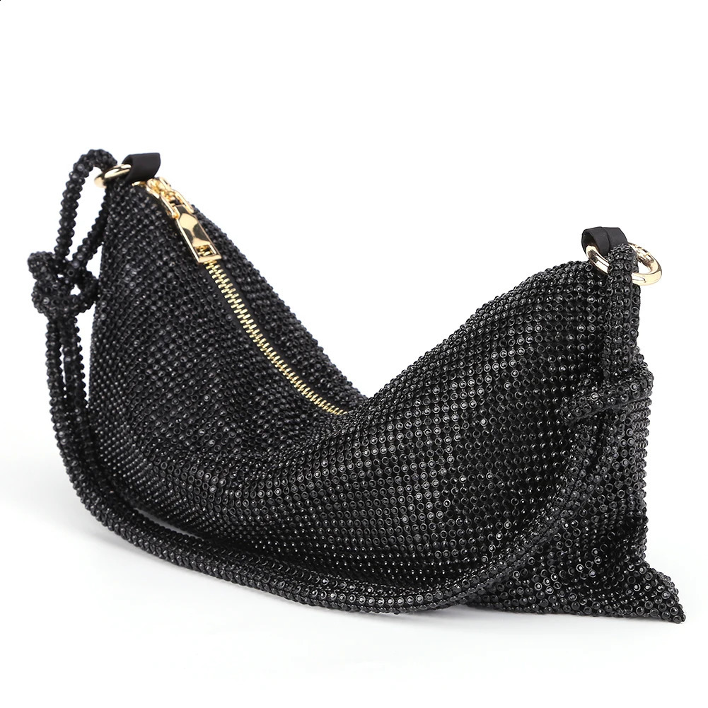 Womens Bag er Evening Clutch Bag Top Handle Hobo Shoulder Bags for Women Shiny Rhinestones Purses and Handbag 240823