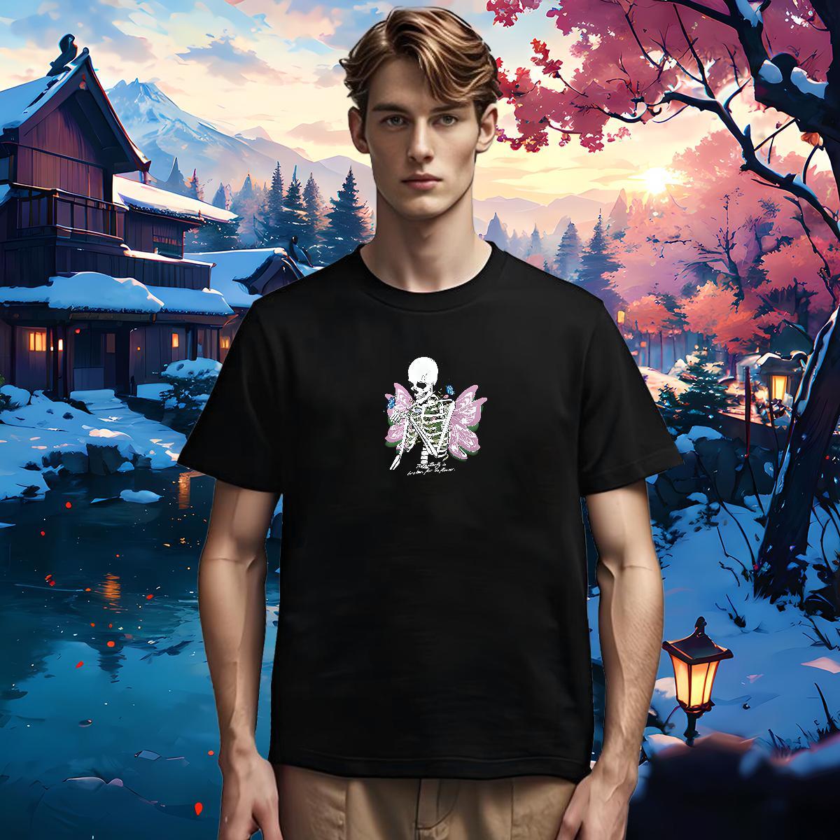 Loose Fit Mens T Shirts 100% Cotton 230g skull Casual Beach DIY Anime Breathable Crew Neck Couples T Shirts Stylist Tops