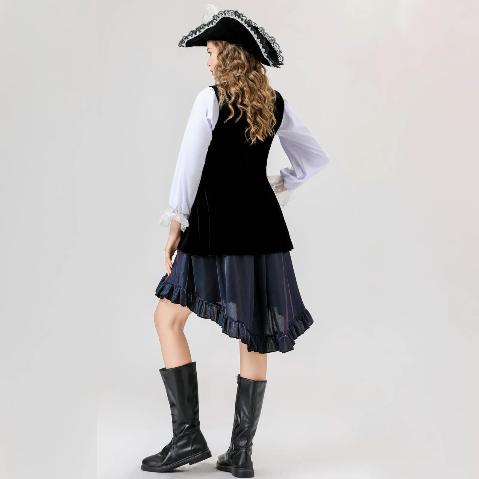 Halloween womens Caribbean pirate roleplaying costume disguise theme party fancy dress adult stage display w240824