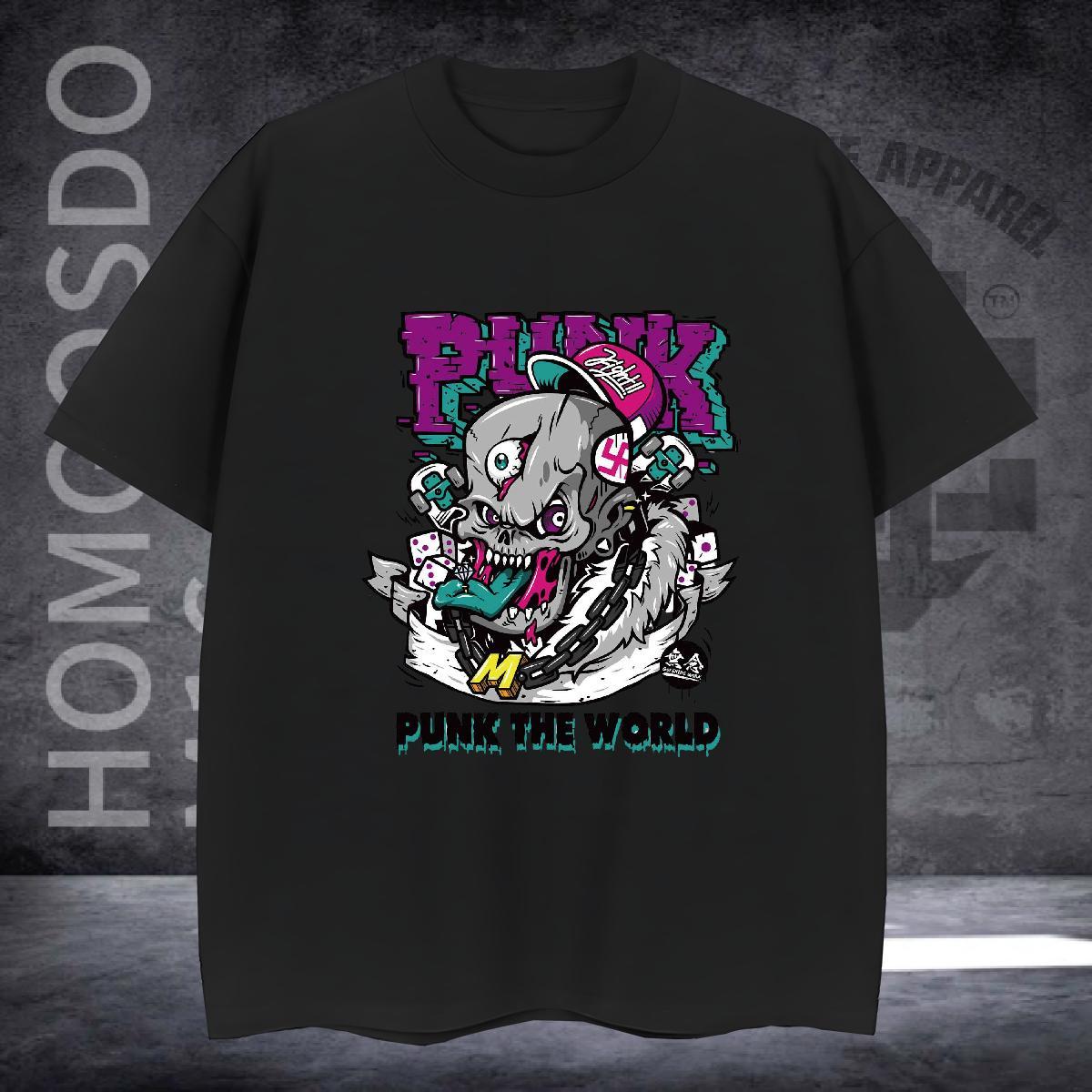 Popular Men T Shirts 230g 100% Cotton skull Street Wear Graphic Breathable Soft Couples T Shirts Factory Direct Polos