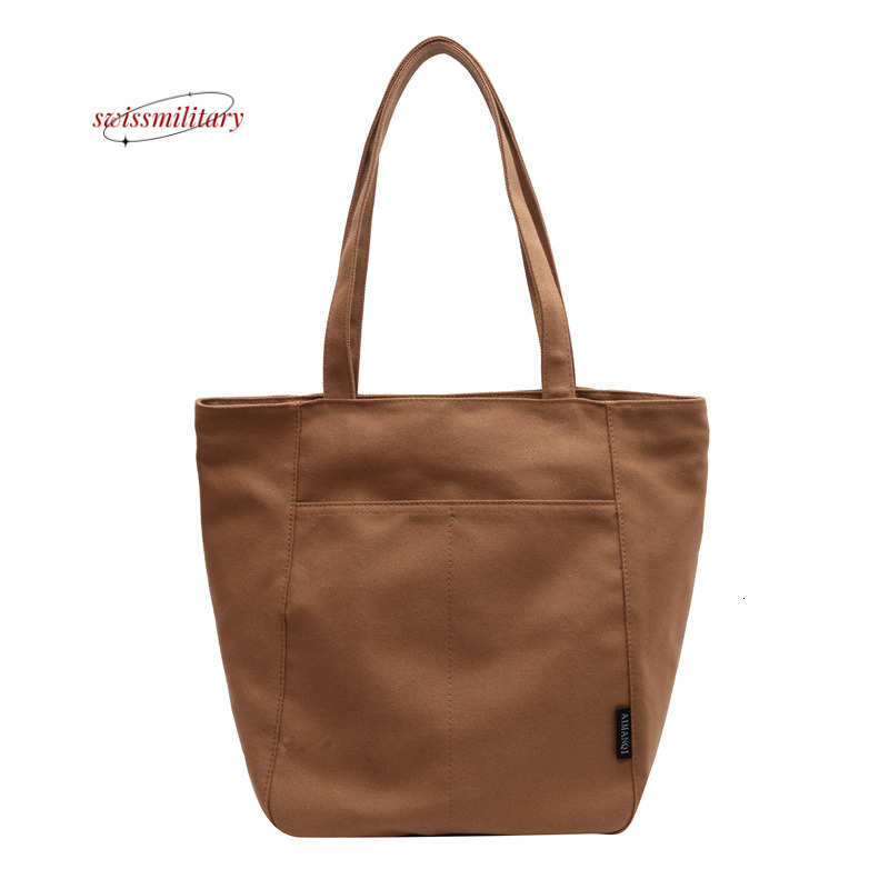 Swissmilitary Canvas Women 2024 New Summer Large Capacity Fashion Simple One Shoulder for College Students Commuting Tote Bag #25