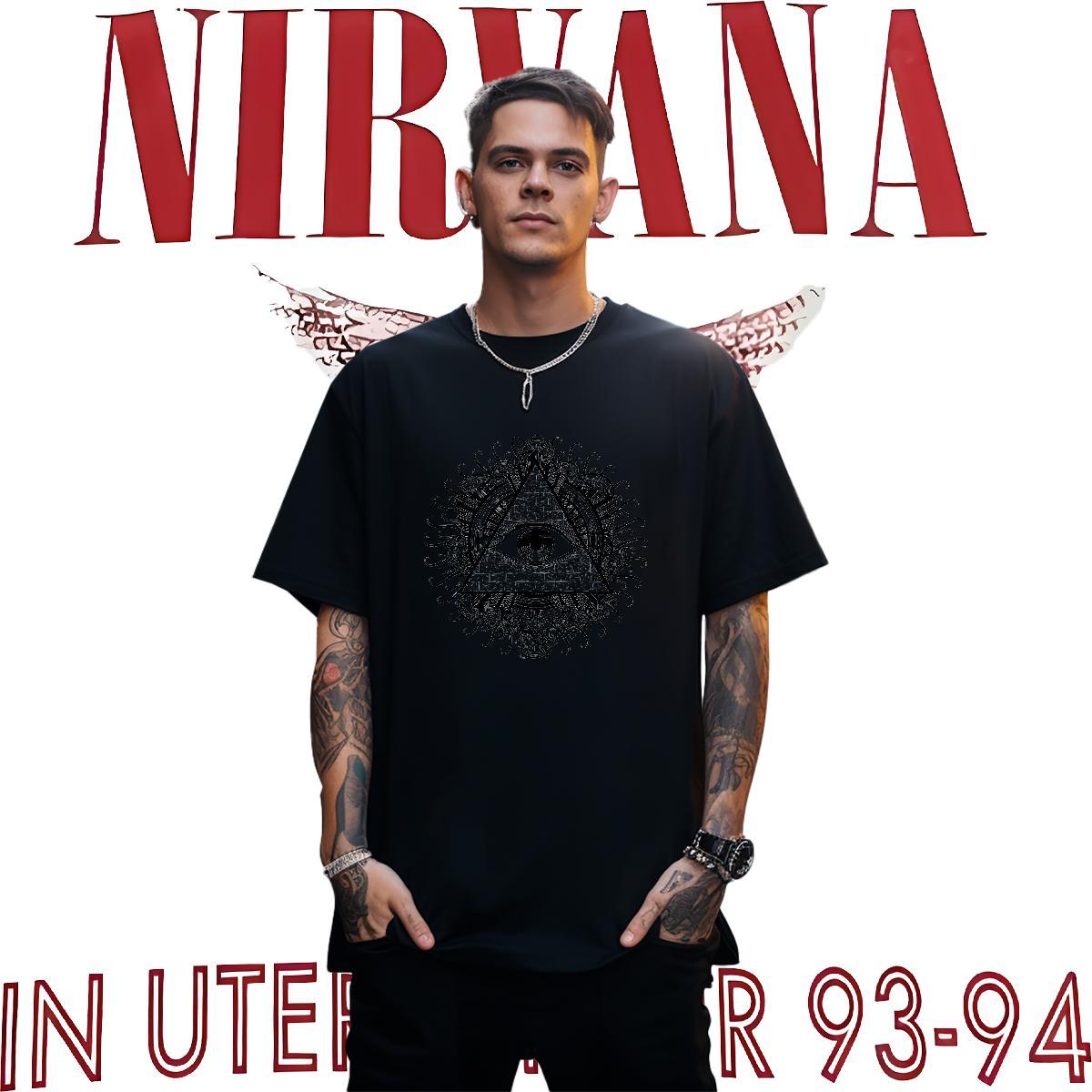Loose Man T Shirts 100% Cotton 230g eye of the devil Street Wear Custom Printing Round Neck Short Sleeve Men Tees 2024 New Tops