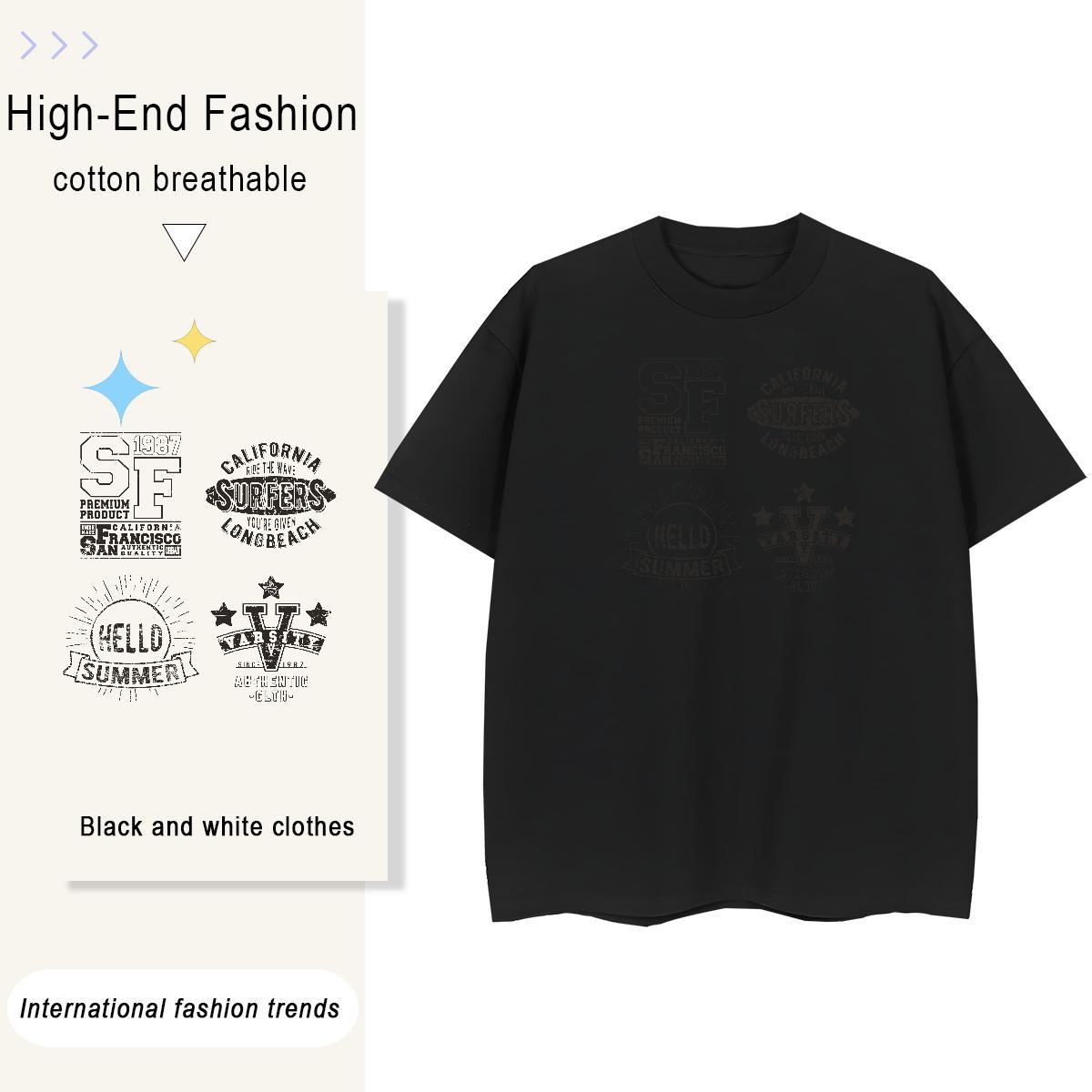 Designer Nice Womens Tshirts 100% Cotton 230g letter Casual Daily Wear Women T Shirts O Neck Short Sleeves Black White Clothes