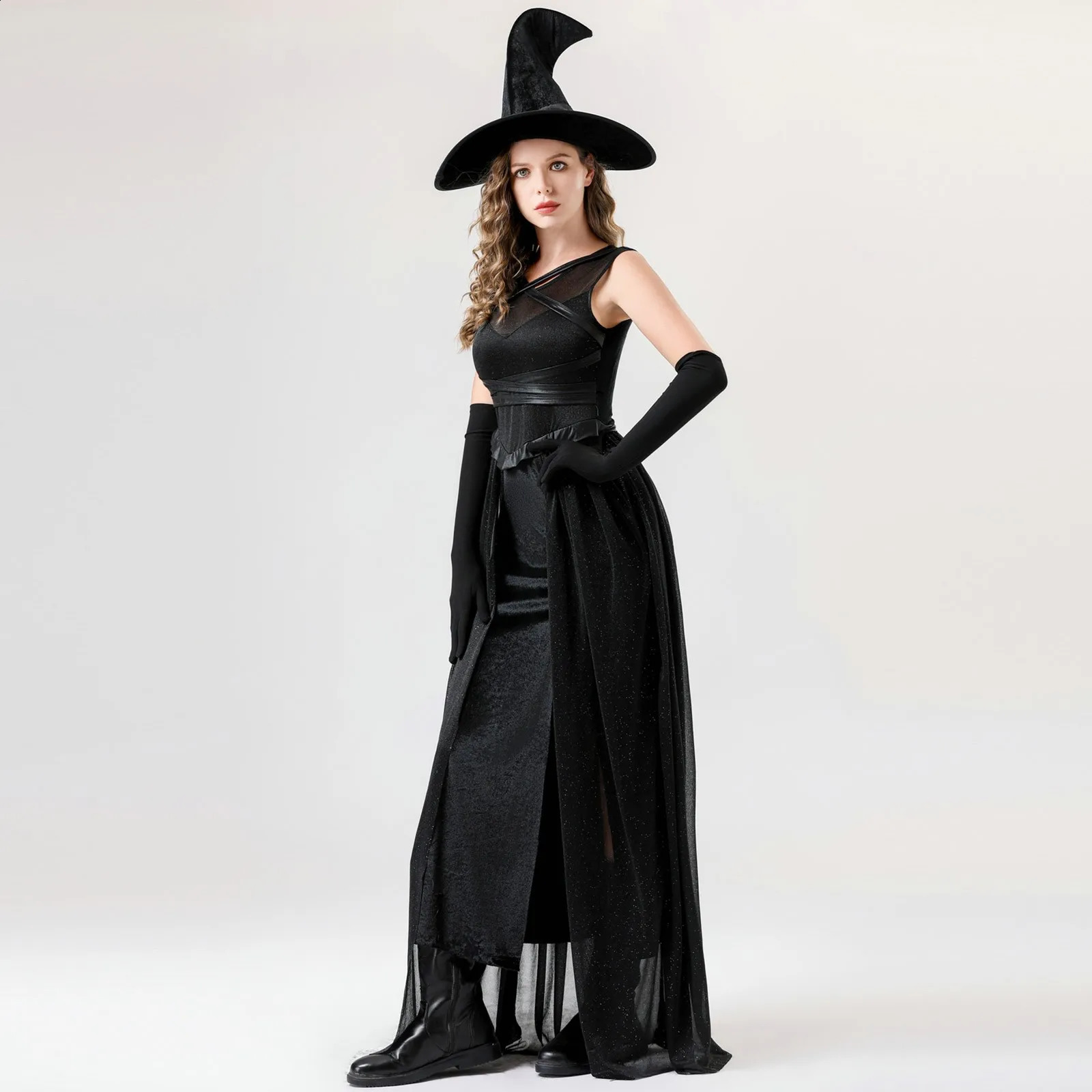 Womens Halloween Black Devil Costume Witch Uniform Party Vestdos Mujer Rupas Femininas 240823