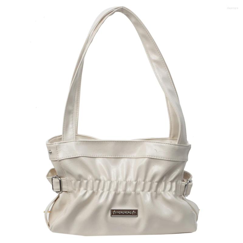 2025 NEW Totes Women PU Fashion Shoulder Bag Large Capacity Pleated Underarm Ruched Handbag Solid Color Chic Hobo For Party Vacation