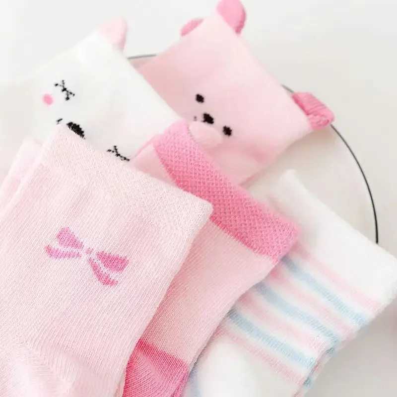 5 Pairs Cartoon Baby Socks Cute Cat Animal Soft Cotton Knit Baby Girl Kids Boy Newborn Boys Childrens Socks for 0-6 Years CL240824