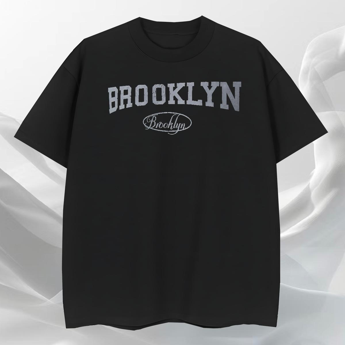 Cool Design T-Shirts for Men 230g 100% Cotton Brooklyn Hip Hop Skull O-Neck Short Sleeve Tshirt for Man Woman Factory Direct Wear