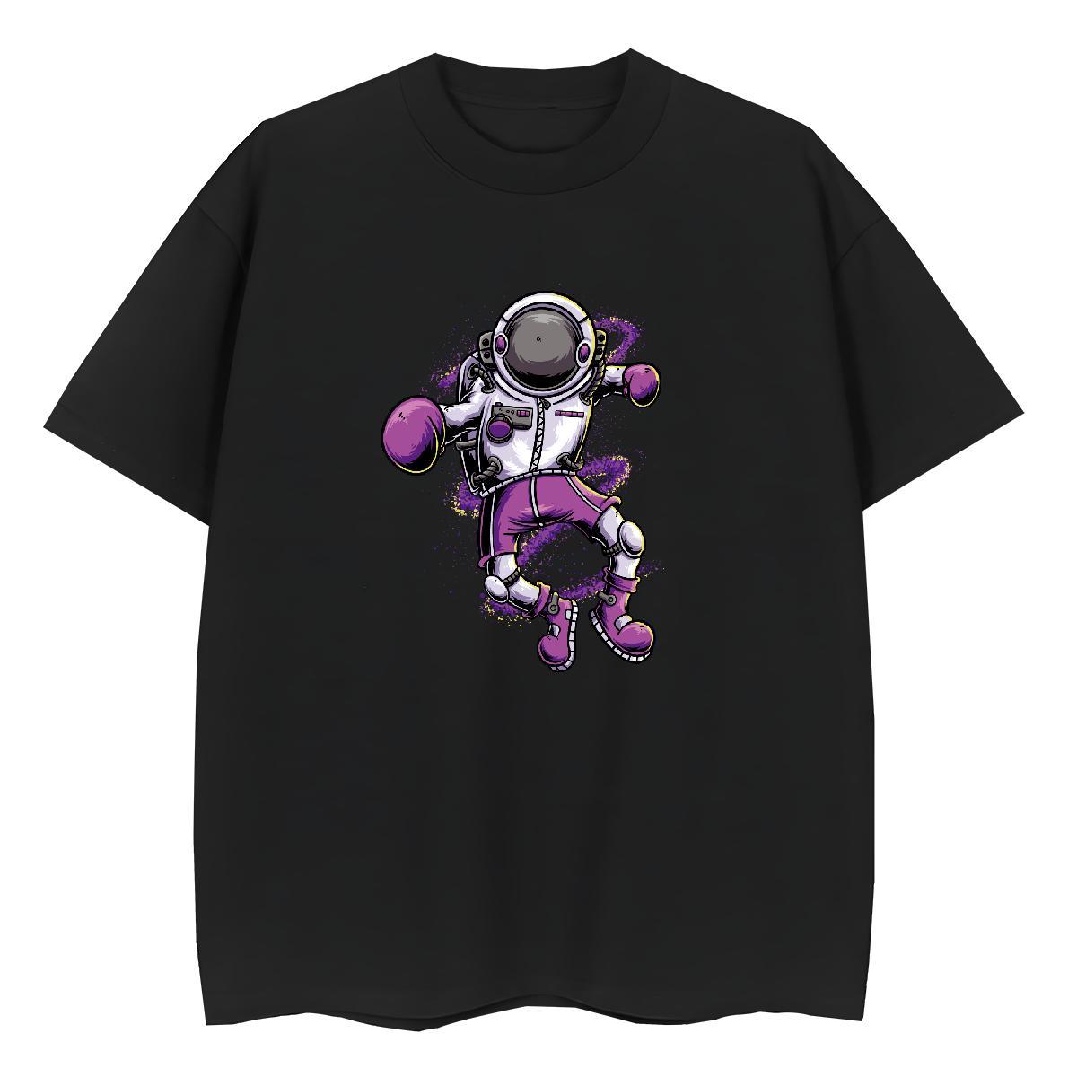 Female Women Tshirts 100% Cotton 230g cosmonaut Sport T-Shirts Breathable Crew Neck DIY Printed Top Tees