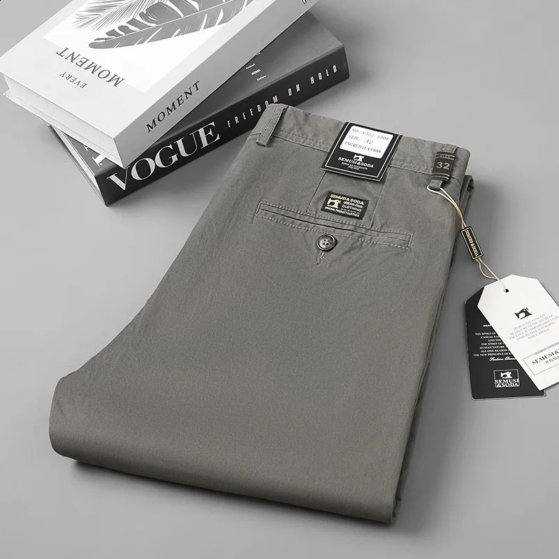 Smart Black Pants Men Clothing Business Office Cotton Straight Suit Pants Men Trousers Casual Flat Spring Autumn 240824