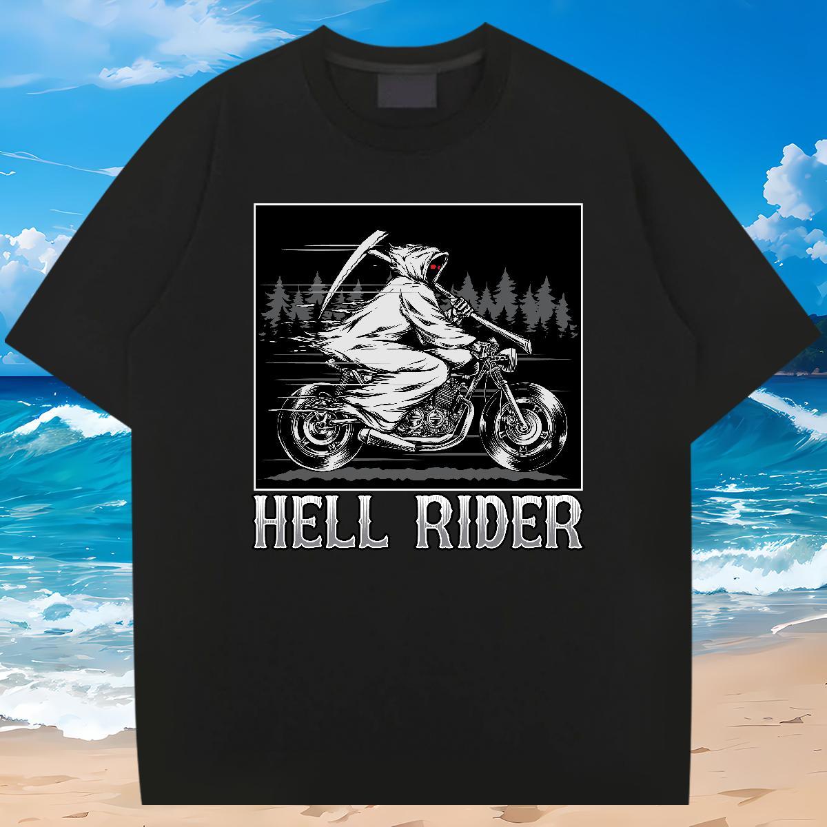 Loose Fit T Shirt For Man 230g Cotton Motorcycle Casual DIY Logo Oversized Breathable Soft Mens Tshirts Fashion Design Tees