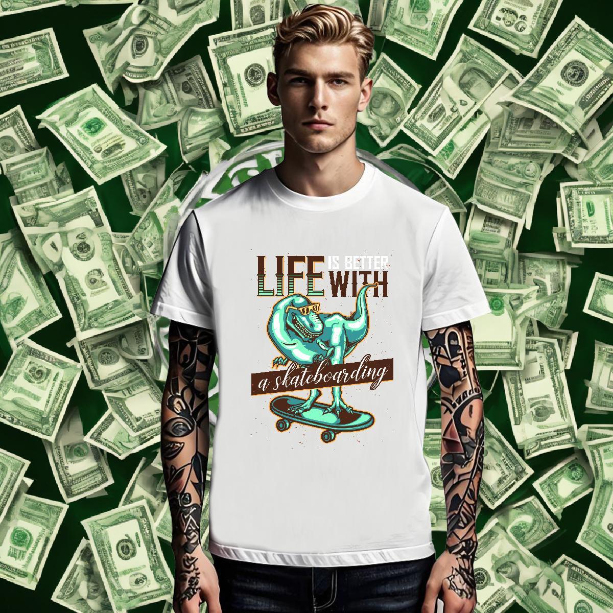 DIY Customized Men Tops Tees dinosaur Outdoor 100% Cotton 230g Tops Shirt Breathable Soft Loose Fit T shirt Customized Print
