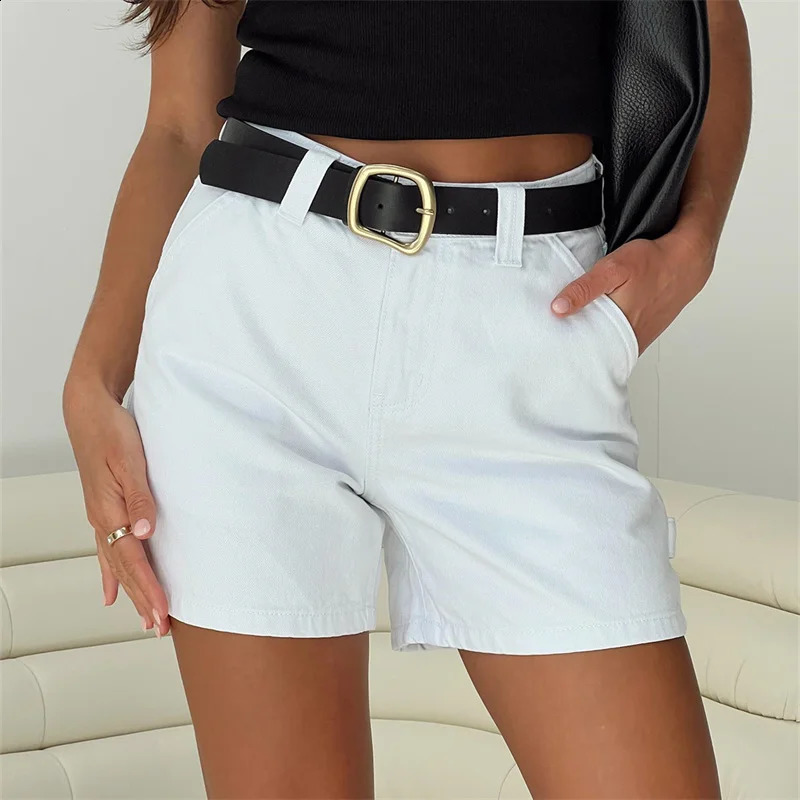 Y2k Women Jean Shorts High Waisted Carpenter Denim Shorts with Pockets Trendy Fashion Summer Shorts 240823