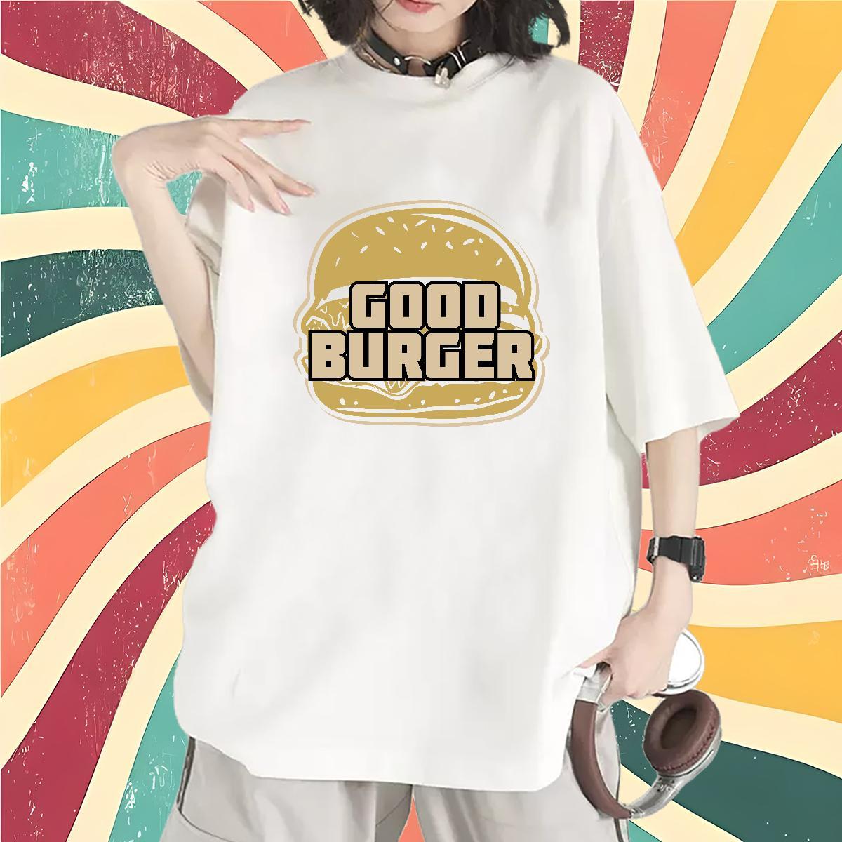 Wholesale Lady T shirt 230g Pure Cotton burger Street Casual T-Shirts Comfortable Black White Tshirts