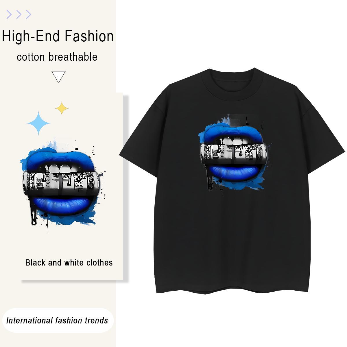 High Quality T-Shirts 230g 100% Cotton mouse Street DIY Anime Round Neck Short Sleeve Men Tops Tees Fashion New Polos