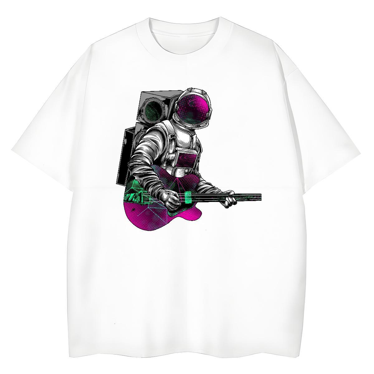Loose fit Tshirt for Man Woman 230g Pure Cotton spaceman Daily Wear Women T Shirts Short Sleeve O-Neck DIY Anime Clothings