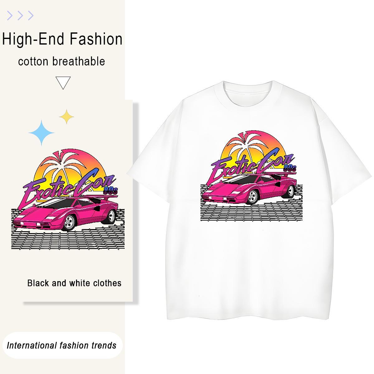 Brand Mens T Shirts 230g Cotton beach Daily Wear Floral Print Breathable Crew Neck Tshirts 2024 Designer Tops Shirt