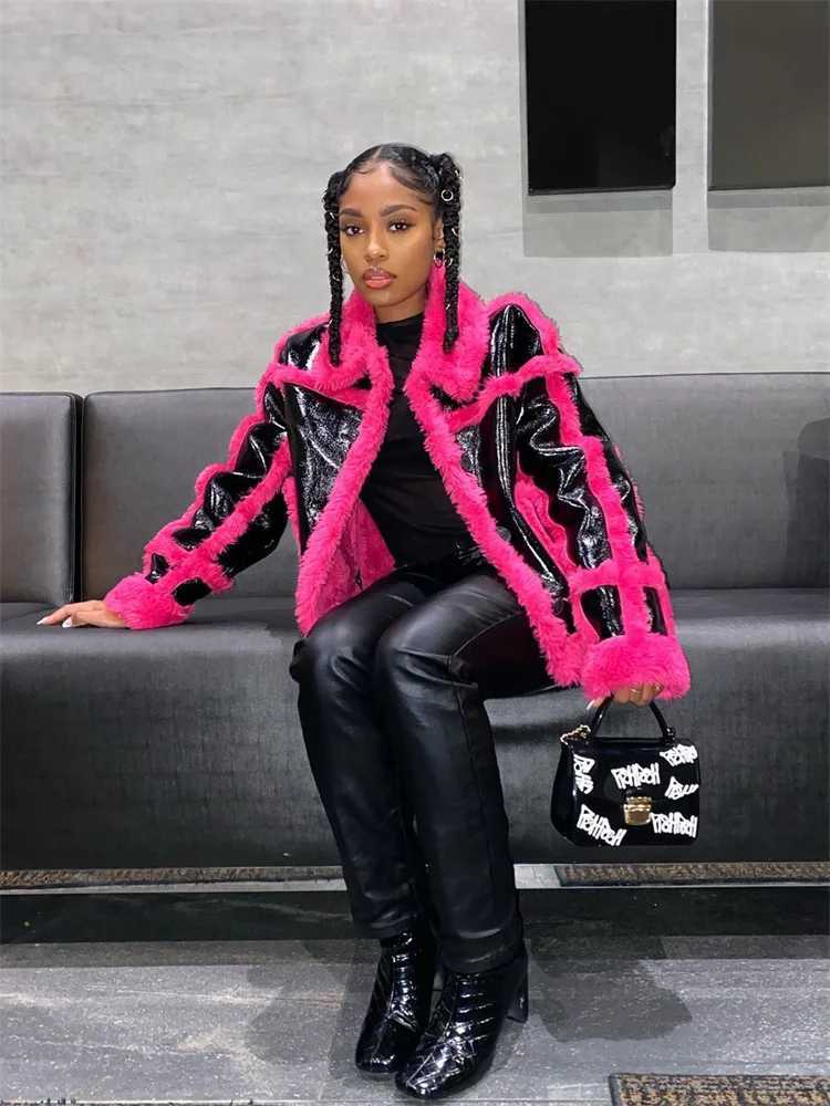 Women's Down Parkas Winter Warm Clothing Fashion Printed Womens Jacket 2022 Long Sleve Crop Top White Coat Campus Puff Jacket Y240824JXXB