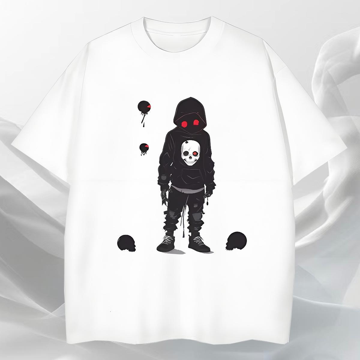 TOP Quality T-Shirts 230g Pure Cotton skull Hip Hop Plus Size Custom O-Neck Short Sleeve Tshirts Classic Tops