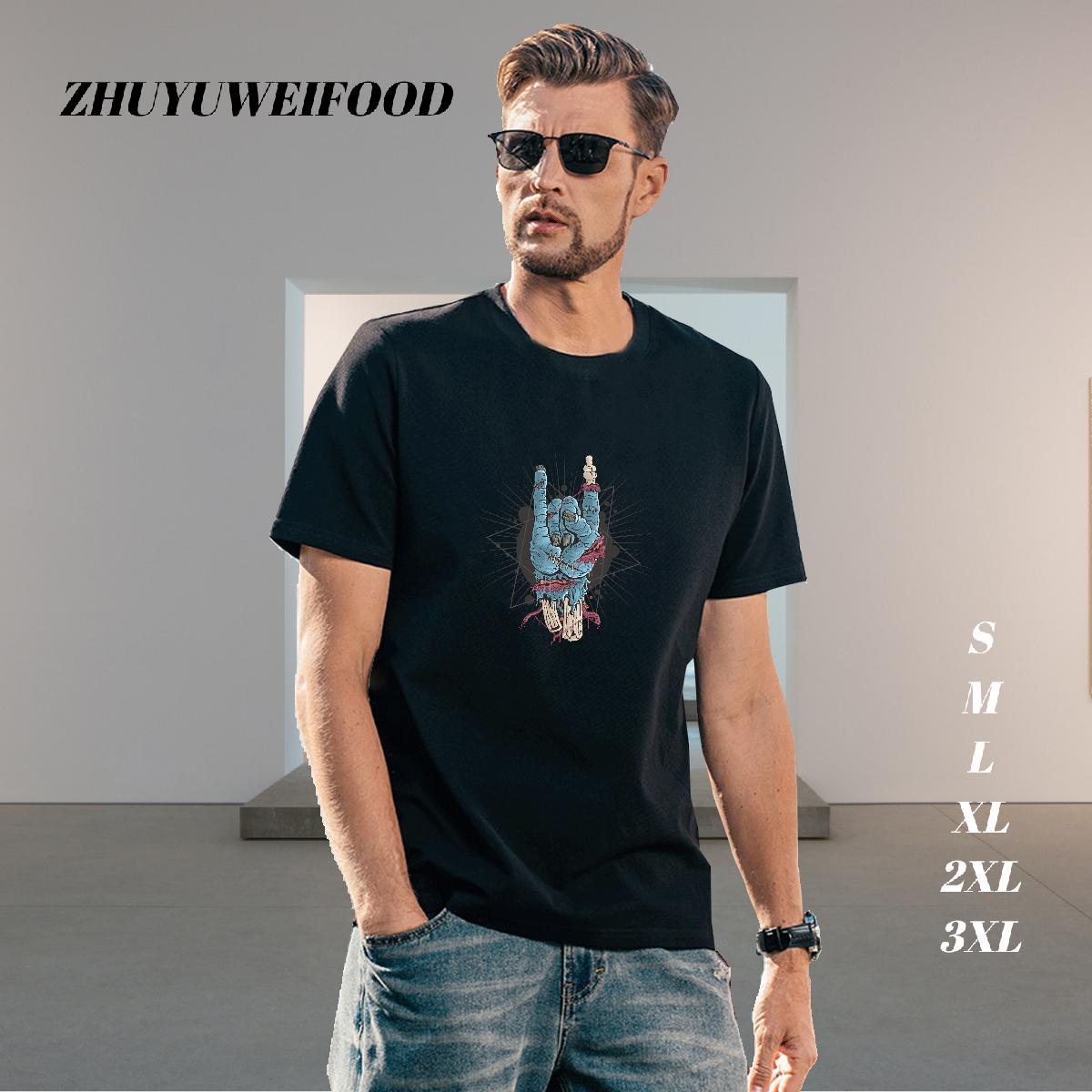 Free Shipping T-Shirts 100% Cotton 230g skull Street wear Hip Hop Graphic Round Neck Short Sleeve Men Tees Wholesale Tees Shirts