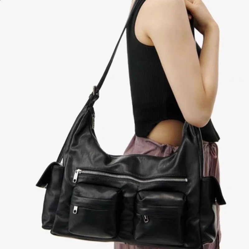 DHXJ Japanese Punk Y2k Aesthetic Crossbody Bags Vintage Simple Shoulder Handbags Casual Trendy All Match Tote Bag Women 240824