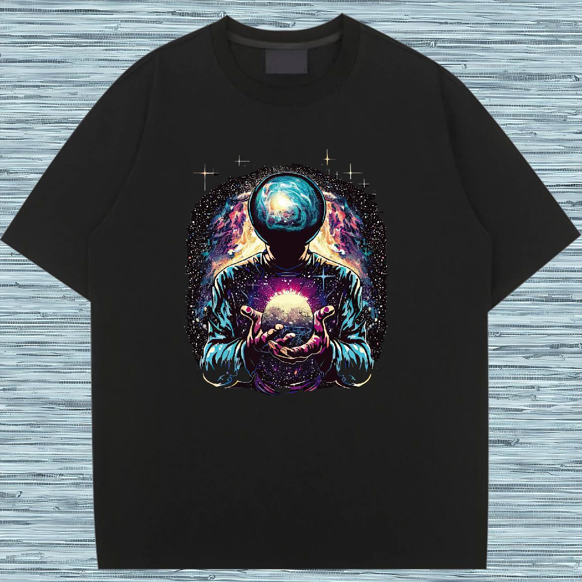 Lady Tshirt for Man Woman 100% Cotton 230g universe Sports Street Wear T Shirts Women Round Neck Short Sleeve Anime Print Tees Shirts